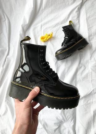 Черевики жіночі dr. martens patent jadon/ботинки женские доктор мартэнс жадон