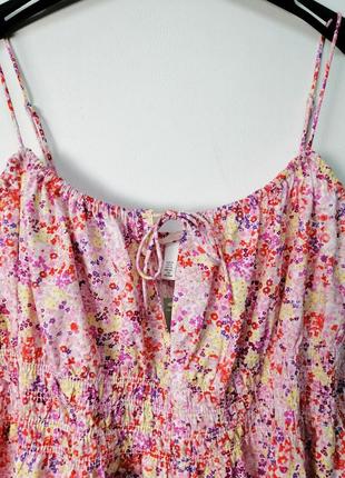 Длинное хлопковое платье в цветы h&m7 фото