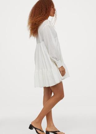 Новое белое платье рубашка с длинным рукавом хлопок h&m3 фото