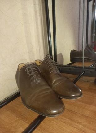Коричневые классические туфли baden на шнурках4 фото