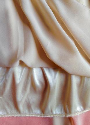 Шифоновая длинная юбка цвета шампанского2 фото