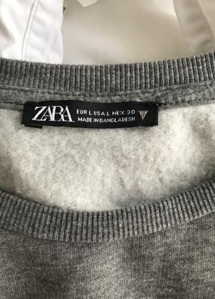 Тёплый укорочённый свитшот «zara»4 фото