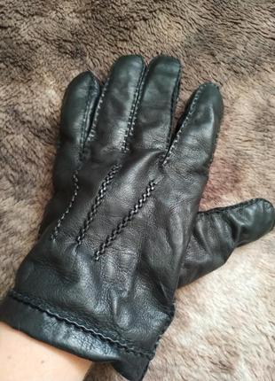 Marks & spencer кожаные мужские утеплённые перчатки большой размер.