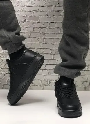 ❄️🖤 кросівки кеди 🖤❄️ на зиму nike air force black з хутром чоловічі жіночі3 фото