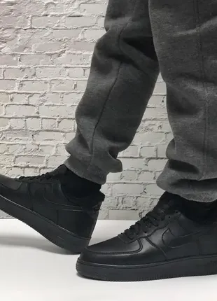 ❄️🖤 кросівки кеди 🖤❄️ на зиму nike air force black з хутром чоловічі жіночі9 фото