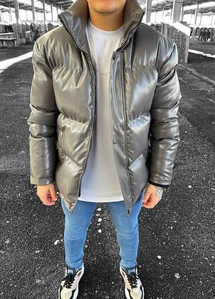 Мужская серебристая курточка чоловіча серебриста куртка