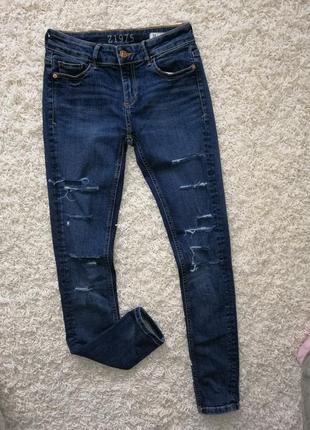 Класні рвані жіночі джинси скінні zara 34 в прекрасному стані