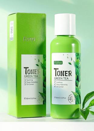 Тонер для обличчя з екстрактом зеленого чаю fenyi green tea toner2 фото