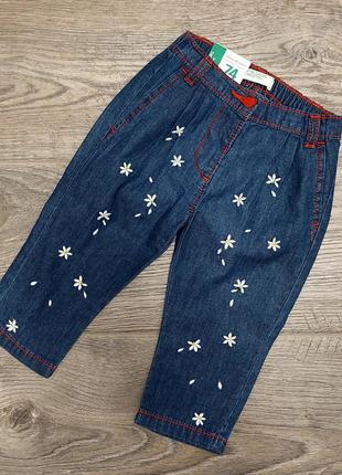 Джинсові штани/джинси/штани benetton на дівчинку 74 см/9-12 міс.