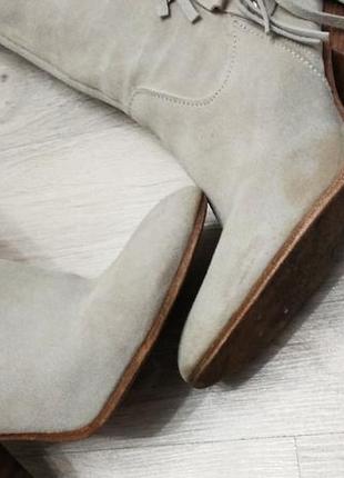 Чобітки замшеві з бахромою. італійські чобітки. сапоги з бахромою8 фото