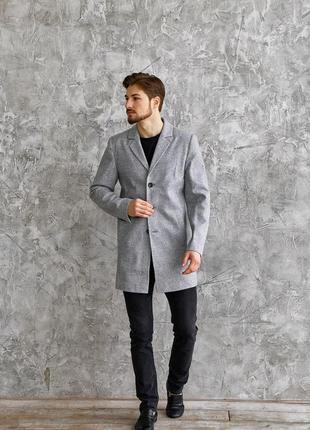 Чоловіче, тепле, осіннє пальто сіре | мужское пальто серое