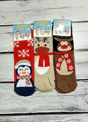 Шкарпетки дитячі махрові теплі новорічні носки махровые новогодние теплые детские