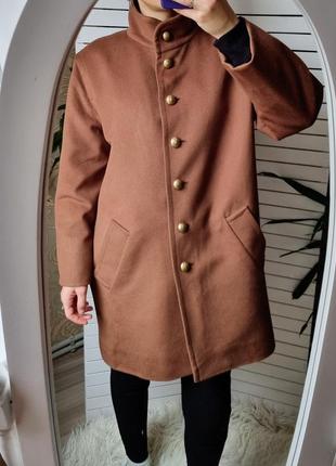 Пальто jaeger свободного кроя цвета кэмэл кашемировое винтаж