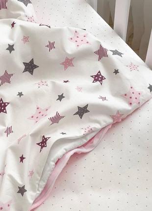 Плед-конверт с одеялом детский маленькая соня stars серо - розовый 100х805 фото