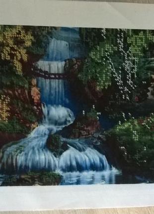 Схема для часткової вишивки бісером - "казковий водоспад"