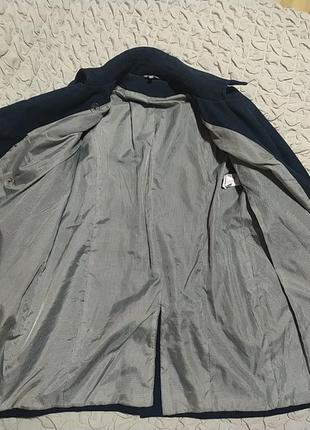 Класичне двубортне синє пальто, 12-14 р4 фото