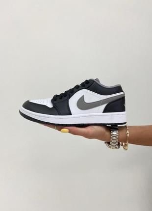 Nike jordan 1 low кожаные кроссовки черно-белые 36-41р
