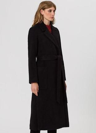 #160 черное мохеровое пальто ivy & oak.