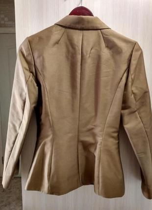 Пиджак жакет светло-коричневый5 фото