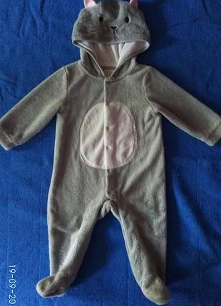 Плюшевый мягенький человечек в виде котенка