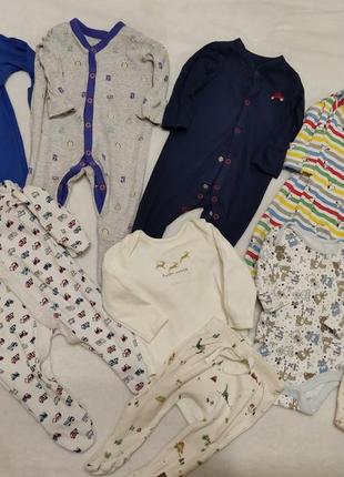 Человечек ромпер слип боди комбинезон на новорождённого малыша 0-3 3-6 мес см бренд некст