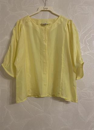Желтая шелковая блузка flam