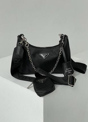 Шикарна, трендова чорна жіноча сумочка8 фото
