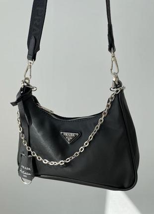 Шикарна, трендова чорна жіноча сумочка3 фото