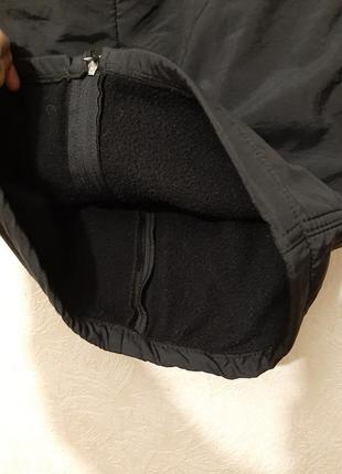 Спідниця чорна тепла на флісовій підкладці міді демі зима жіноча тканина вологостійка9 фото