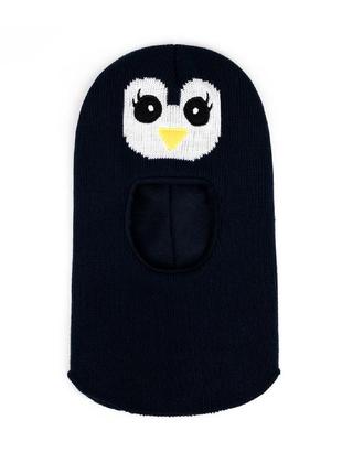 Шапка-шлем детям на зиму пингвинчик 46/48 см