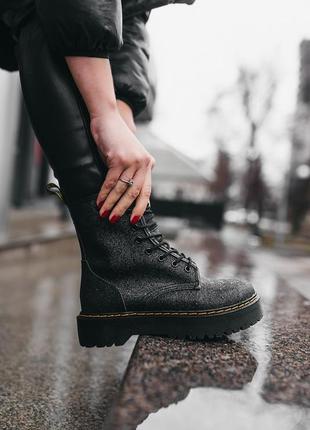 Чоботи dr.martens glitter без хутра, мартінси на платформі, ботинки