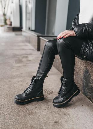 Чоботи dr.martens glitter без хутра, мартінси на платформі, ботинки4 фото