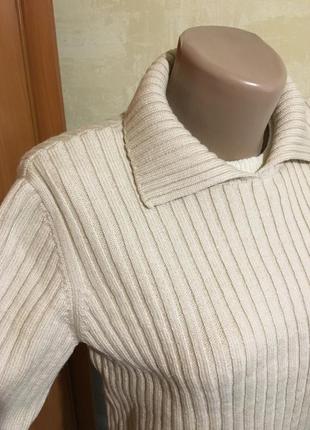 Мягкий шерстяной свитер с воротничком,в рубчик eti2 фото