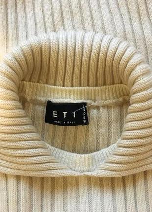 Мягкий шерстяной свитер с воротничком,в рубчик eti3 фото