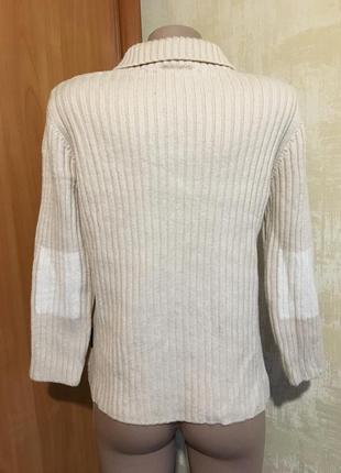 Мягкий шерстяной свитер с воротничком,в рубчик eti4 фото