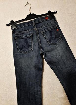 Usa cтильные джинсы синие женские лёгкий клёш плотный стрейч-котон осень зима весна modance jeans6 фото