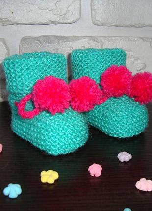 Пинетки 0-3 мес. на завязках