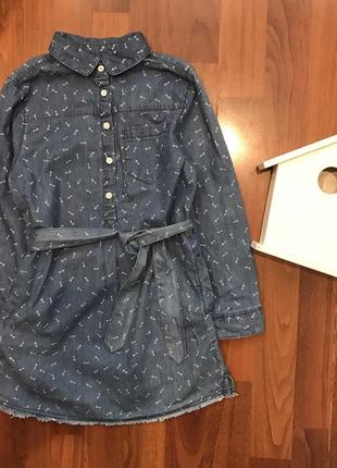 Удлинённая рубашка , платье 5-6 лет