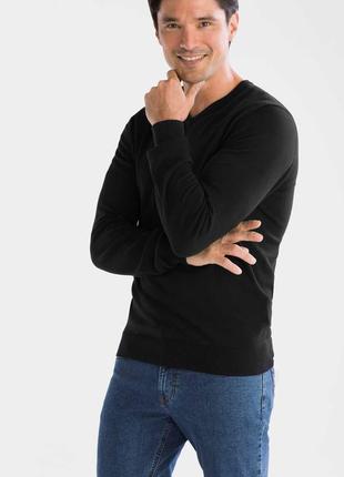 Базовый черный  мужской полувер c&a размер xs, на 44 наш