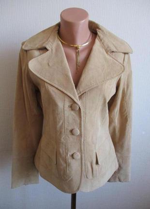 Кожаный пиджак-куртка из натуральной замши кожи barneys