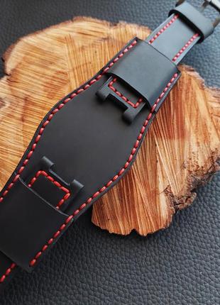 Напульсник кожаный для часов, ремешок "nikaz" для часов 18, 20, 22, 24мм (к028)