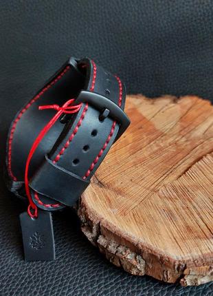 Напульсник кожаный для часов, ремешок "nikaz" для часов 18, 20, 22, 24мм (к028)