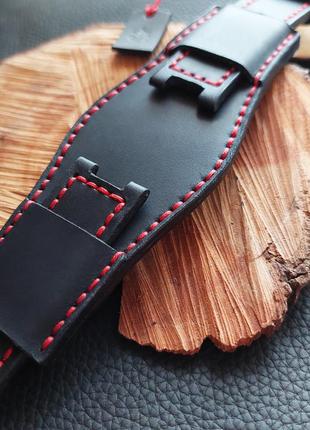 Напульсник кожаный для часов, ремешок "nikaz" для часов 18, 20, 22, 24мм (к028)
