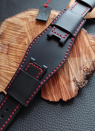 Напульсник кожаный для часов, ремешок "nikaz" для часов 18, 20, 22, 24мм (к028)