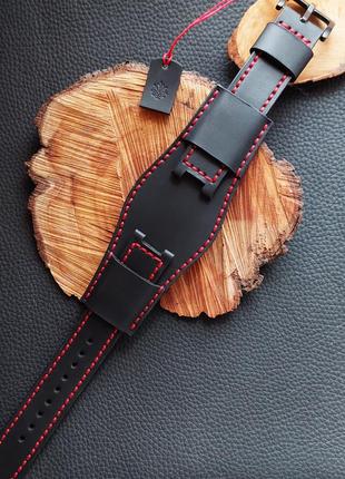 Напульсник кожаный для часов, ремешок "nikaz" для часов 18, 20, 22, 24мм (к028)