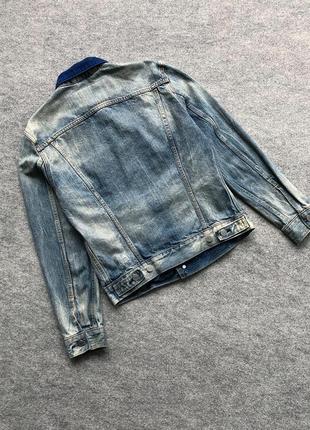 Шикарна джинсова куртка, джинсовка levi’s jeans denim wash jacket blue/white3 фото