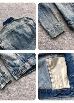 Шикарна джинсова куртка, джинсовка levi’s jeans denim wash jacket blue/white5 фото