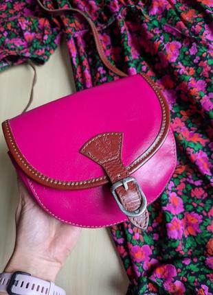 Сумочка міні через плече рожева фуксія вінтажна австрія сумка клатч