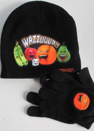 Комплект шапка рукавички annoying orange оригінал сша америка