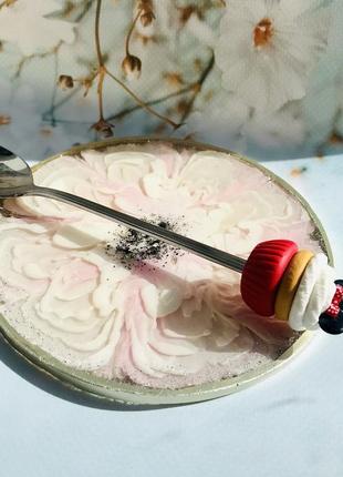 Чайная ложка с декором из полимерной глины «минни маус»1 фото